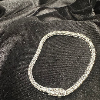 925 Sterling Silver CZ Tennis Bracelet 7” Round Cut Diamond Look Classic Sparkle