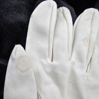 Vintage white long ruched dress gloves opera style ladies gloves size 6 1/2