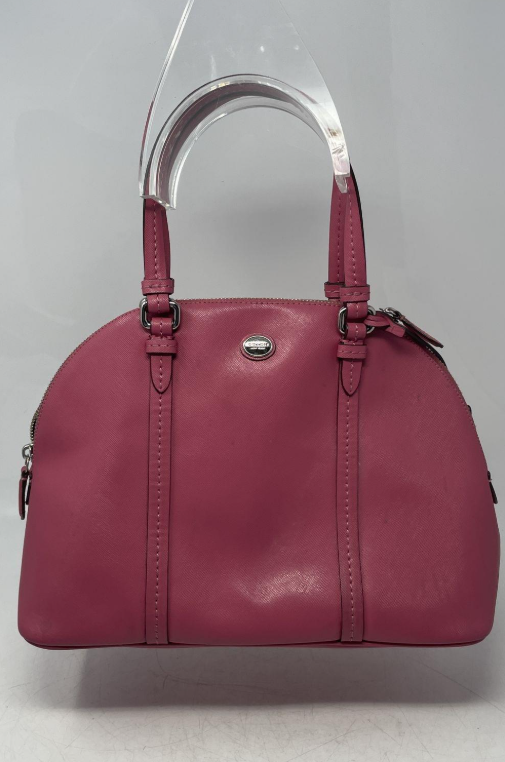 Coach Peyton Dome Satchel Raspberry Pink Crossgrain Leather Shoulder Bag