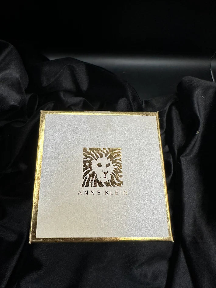 Anne Klein Crystal Bird Brooch Gold Tone Multicolor Enamel Pin With Original Box