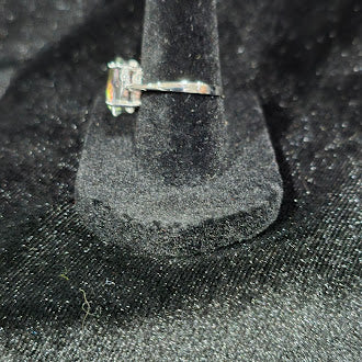 925 Sterling Silver Mystic Quartz Solitaire Ring Oval Rainbow Faceted Stone Size 6.75 Minimalist Statement Ring