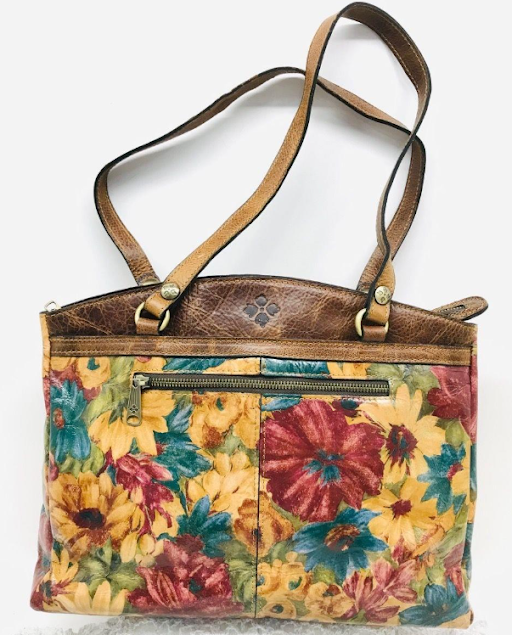 Patricia Nash Floral Leather Tote, Multicolor Print Shoulder Bag, Vintage-Inspired