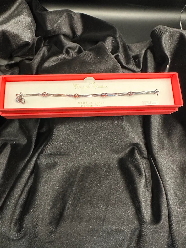 Mia Fiore Sterling Silver Beaded Bracelet Made in Italy Delicate Chain With Box