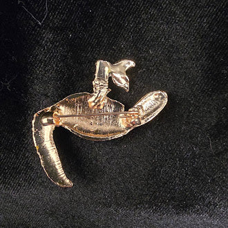 Gold tone enamel toucan brooch colorful tropical bird on branch pin