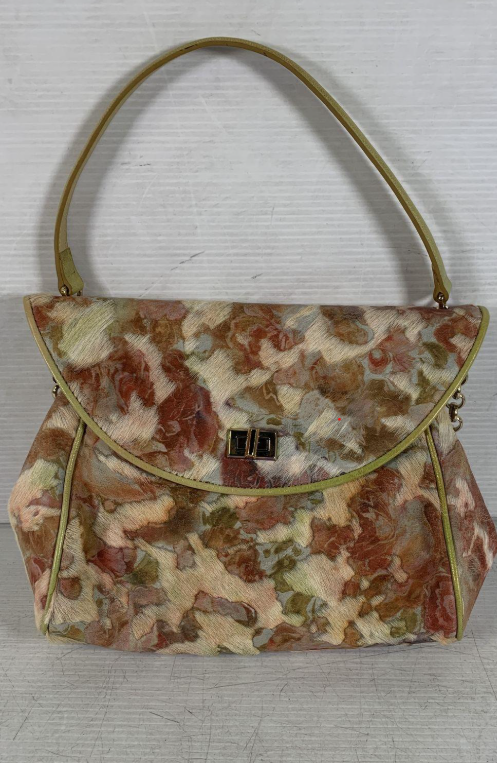 Ekatrina New York Multicolor Floral Calfhair Shoulder Bag, Textured Tapestry Style Handbag