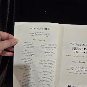 The First Amendment Freedom of the Press Its Constitutional History and the Contemporary Debate Garrett Epps Prometheus Books 2010 Signed Paperback