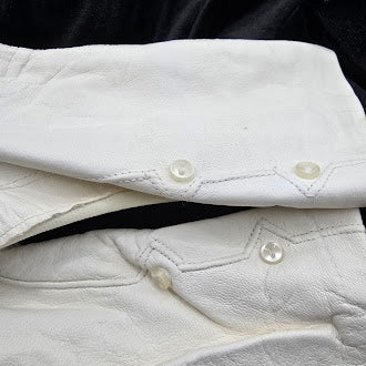 Vintage white leather ladies gloves soft dress gloves