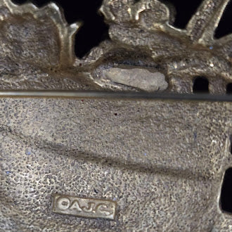 Signed AJC Noah's Ark Gold Tone Figural Brooch | American Jewelry Company Animal Ark Pin