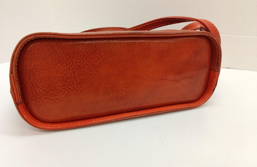 Vintage Vera Pelle Italian Leather Dome Satchel, Black & Red Two-Tone Crossbody, Made in Italy