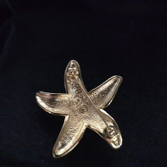 Swarovski Crystal Starfish Brooch Gold Tone Pavé Ocean Beach Jewelry Pin
