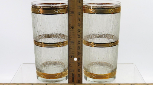 Vintage Culver 22K Gold Cocktail Service Set – 4 Highball Glasses & Ice Bucket – Mid Century Barware Entertaining Set