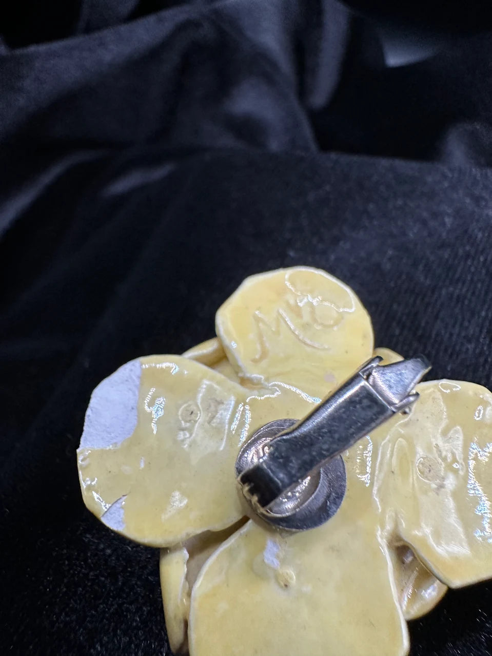 MYO Cream Pink Glazed Rose Clip Earrings