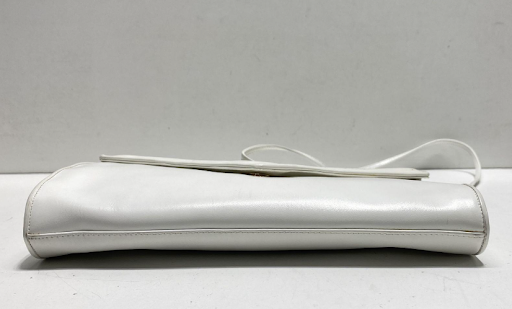 Mary Ann Rosenfield White Leather Envelope Flap Shoulder Bag Vintage Minimalist Purse
